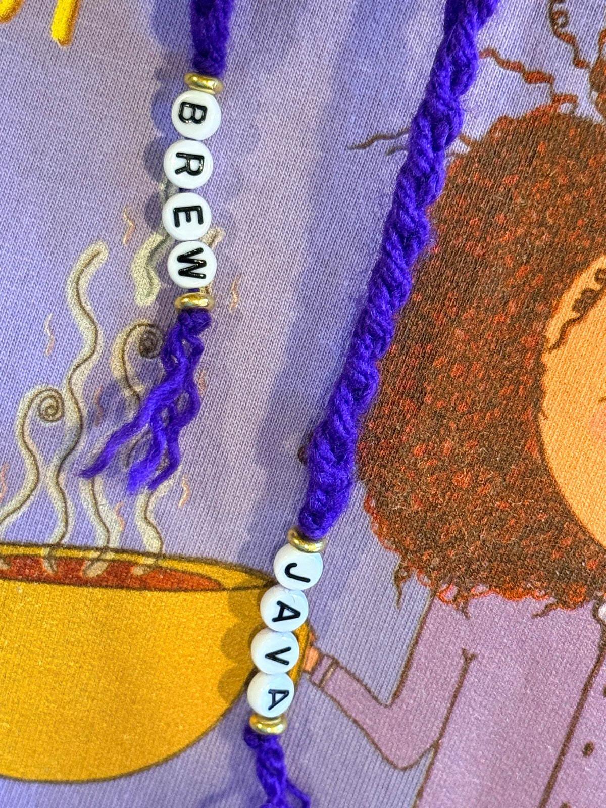 purple upcycled "coffee" hoodie