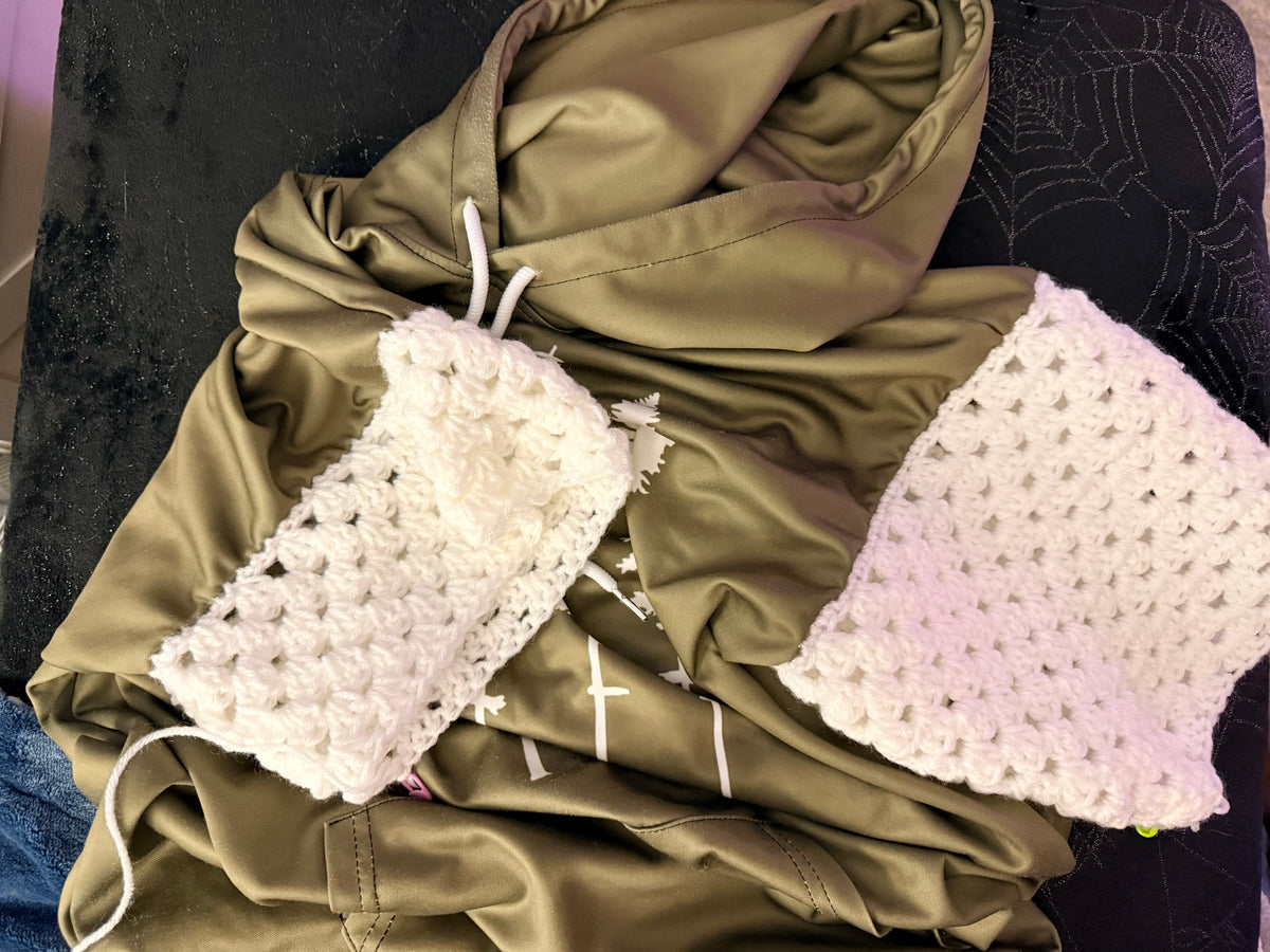 up cycled sage green tree hoodie