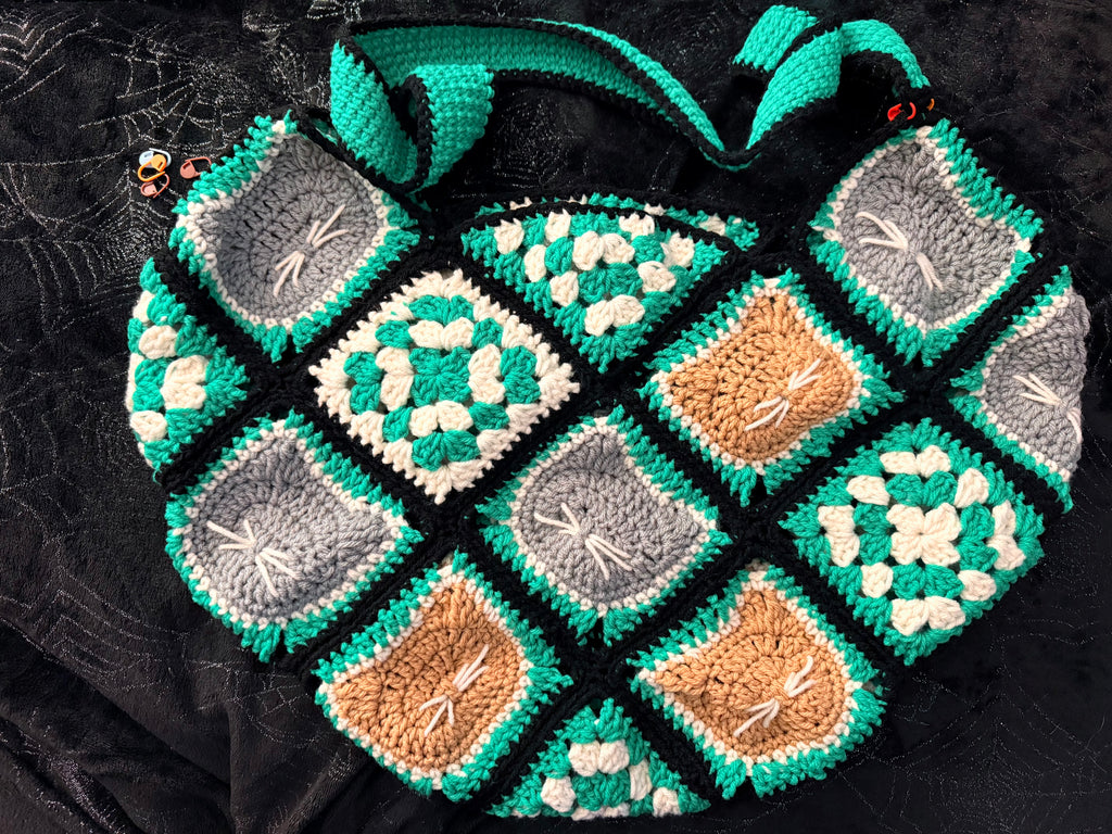 Green Cat Carryall Bag