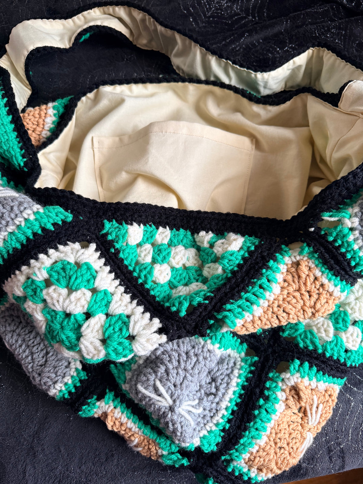 Green Cat Carryall Bag
