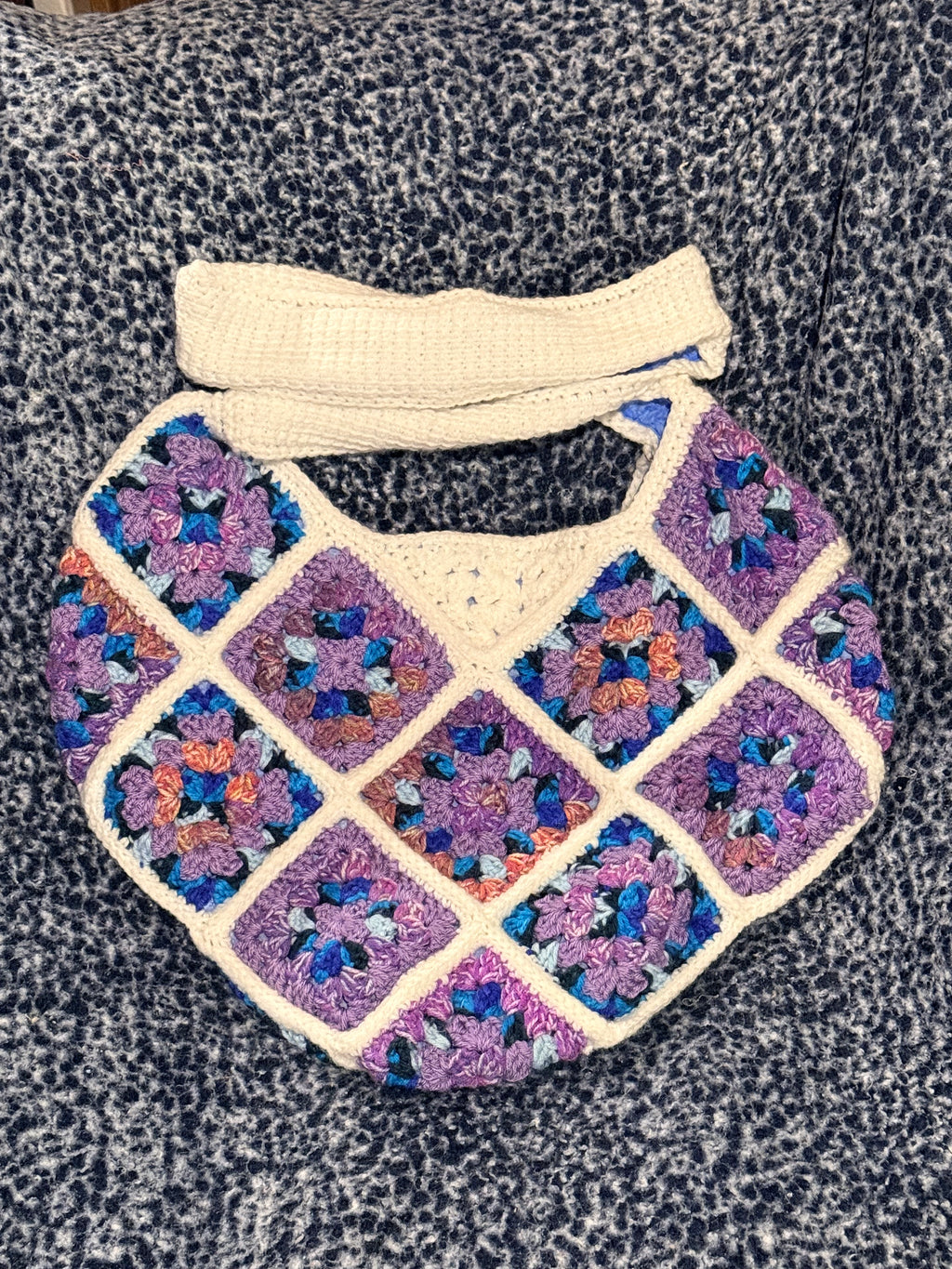 Blue, Purple & White carryall bag