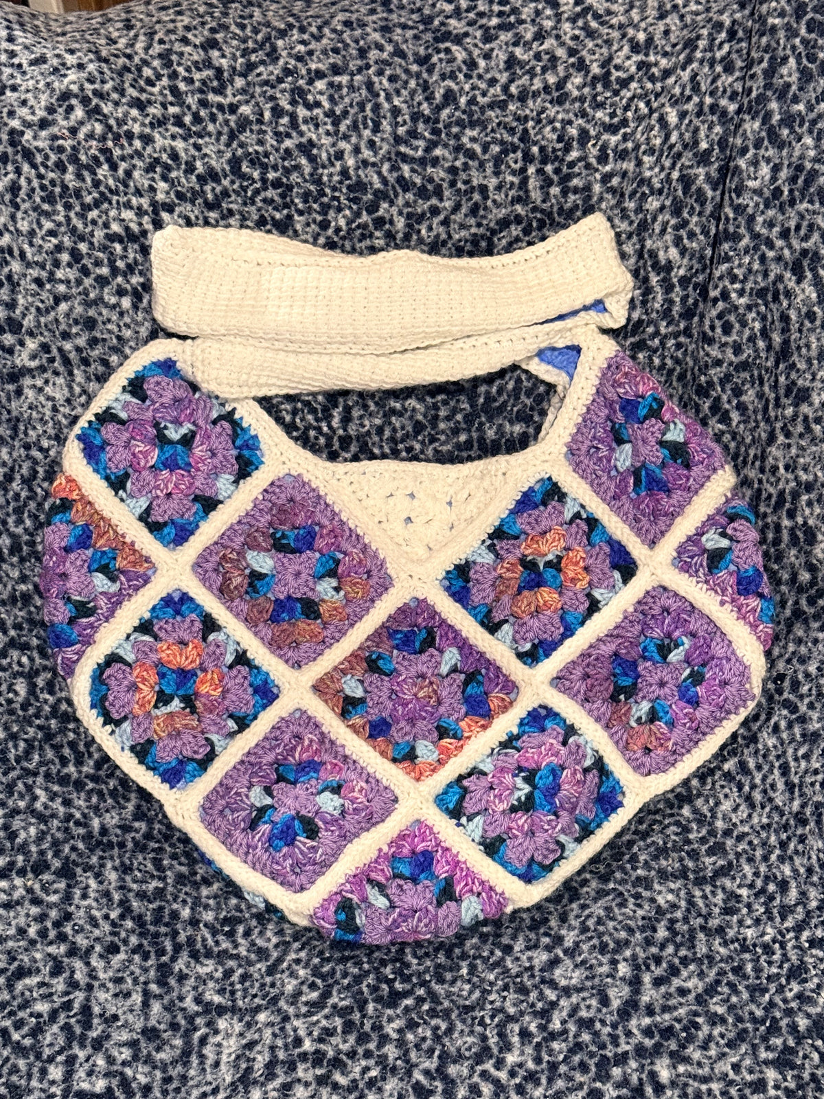 Blue, Purple & White carryall bag