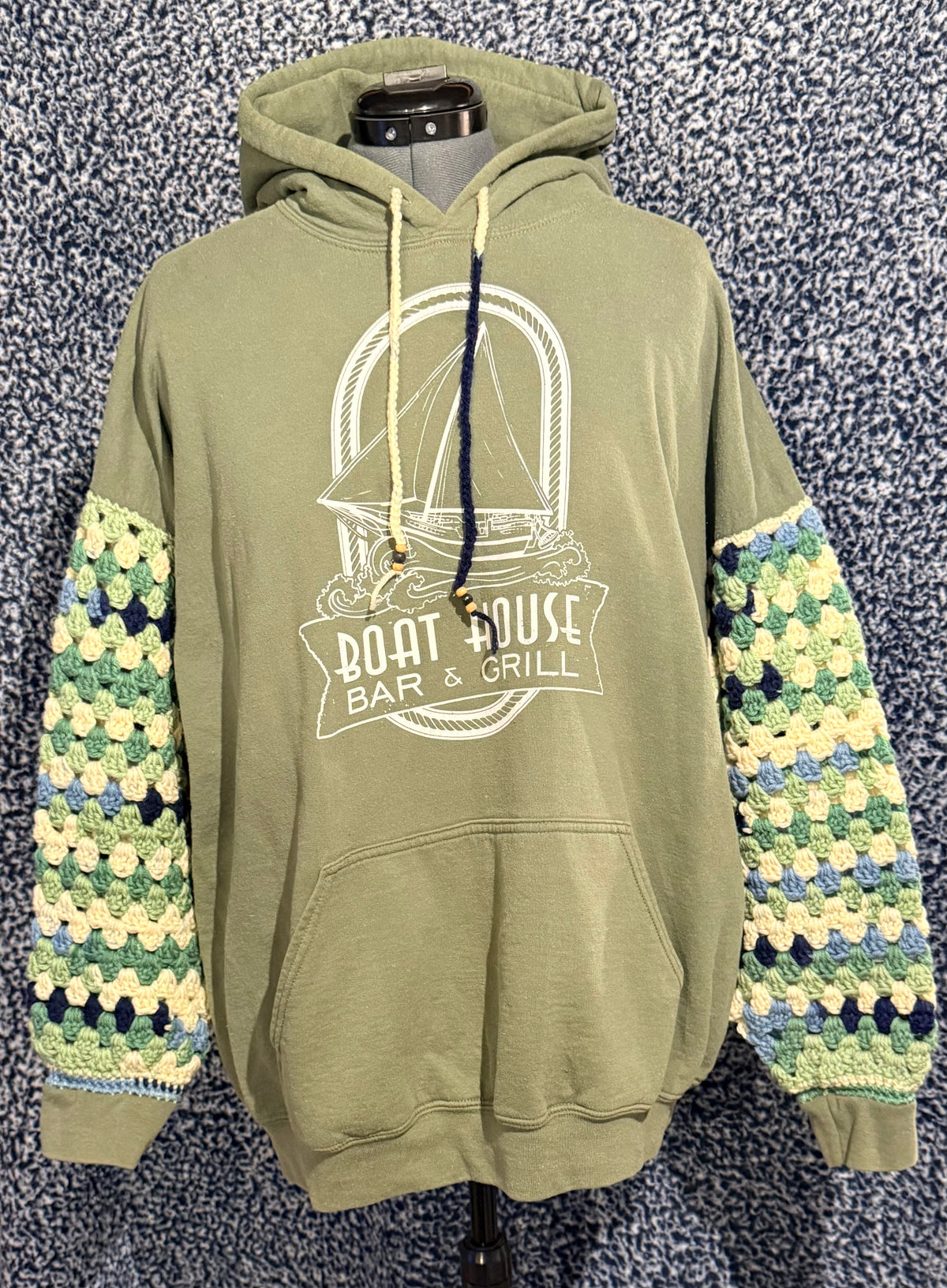 up cycled boathouse hoodie