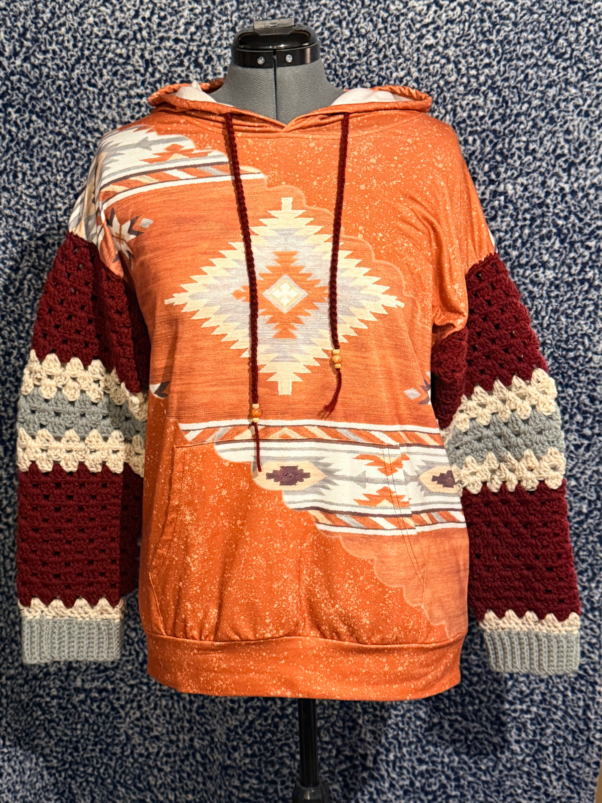 southwest graphic upcycled hoodie