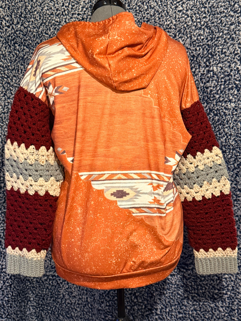 southwest graphic upcycled hoodie