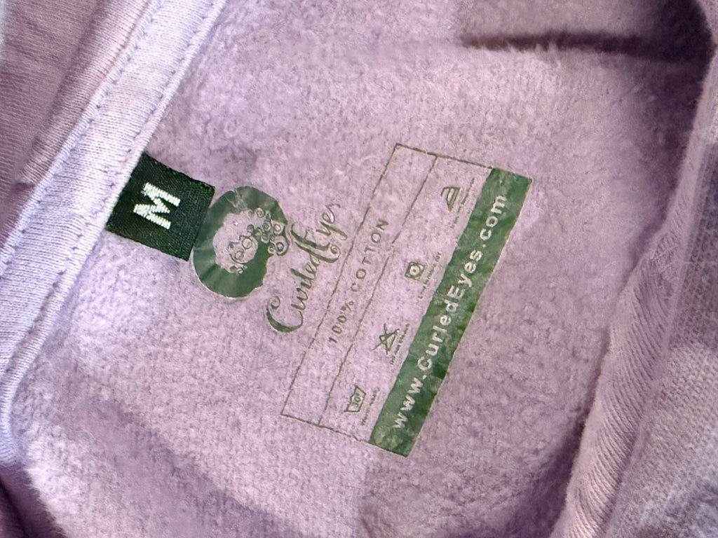 purple upcycled "coffee" hoodie