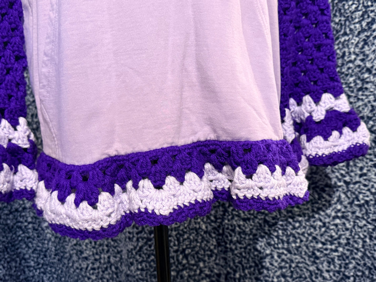 purple upcycled "coffee" hoodie