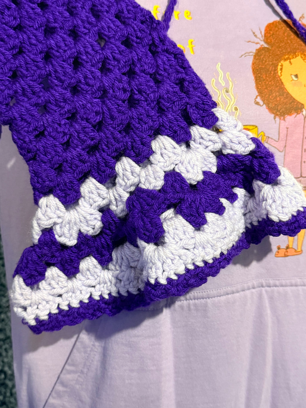 purple upcycled "coffee" hoodie