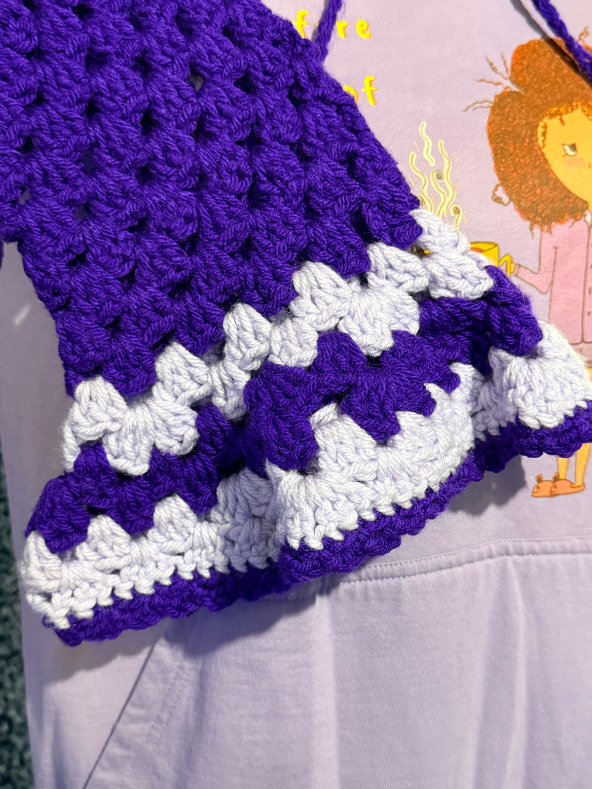 purple upcycled "coffee" hoodie