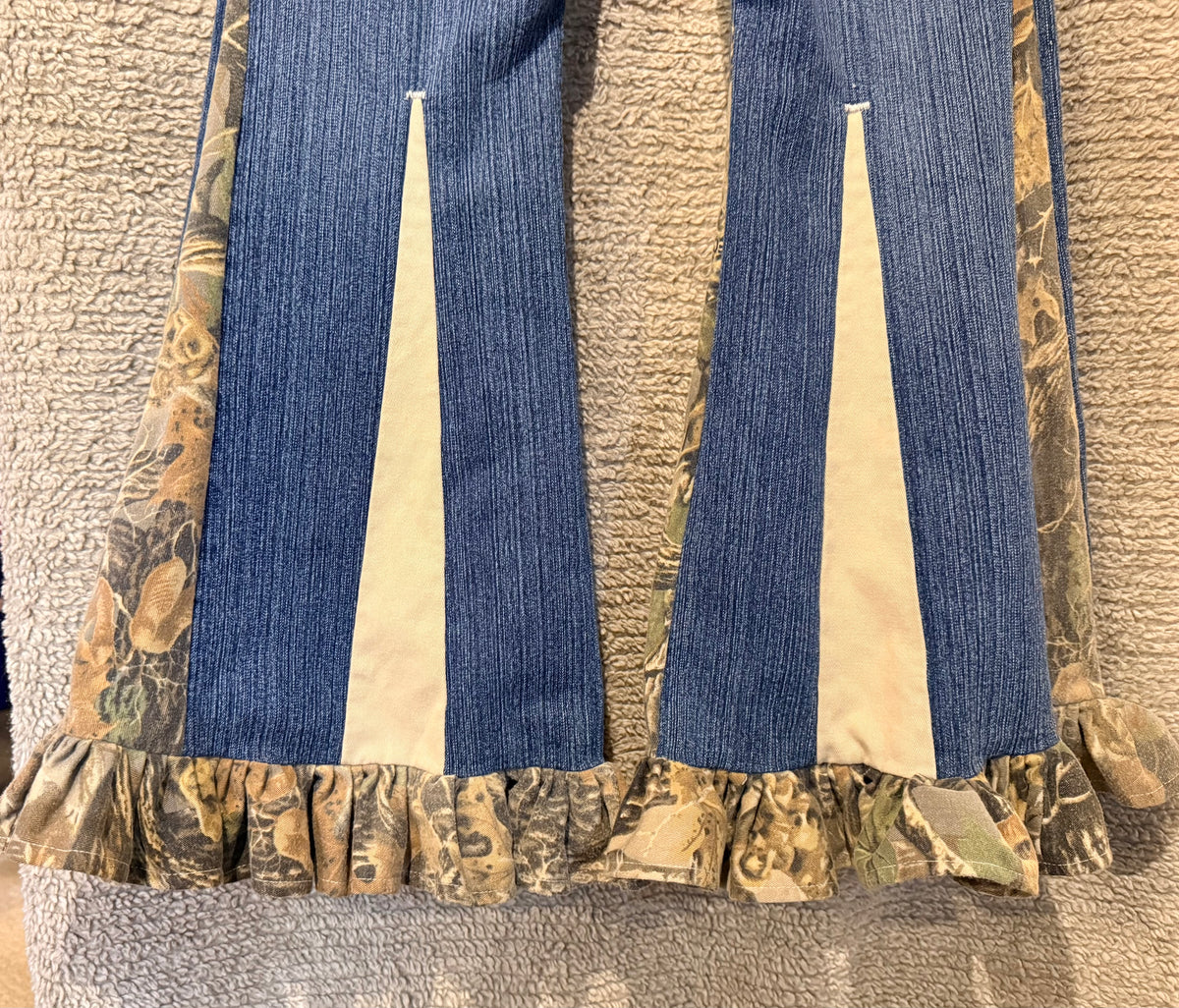 Denim & camo bell bottoms