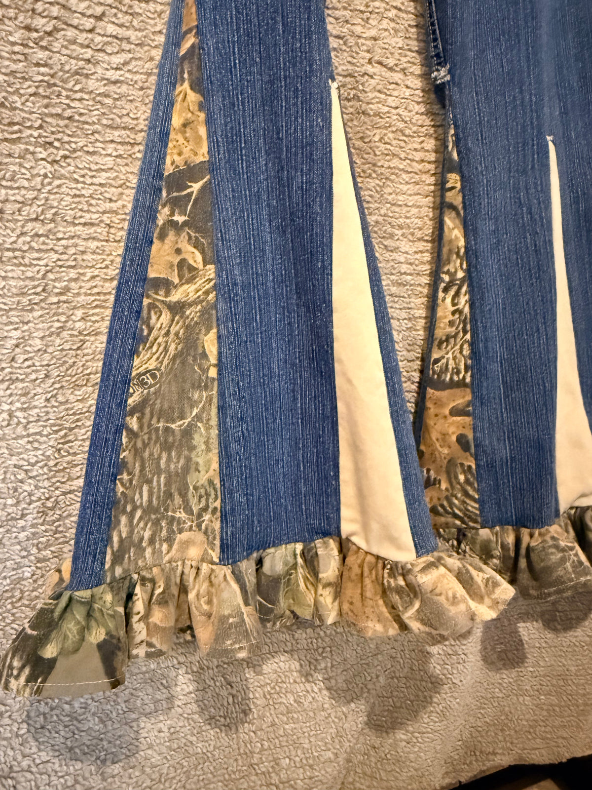 Denim & camo bell bottoms