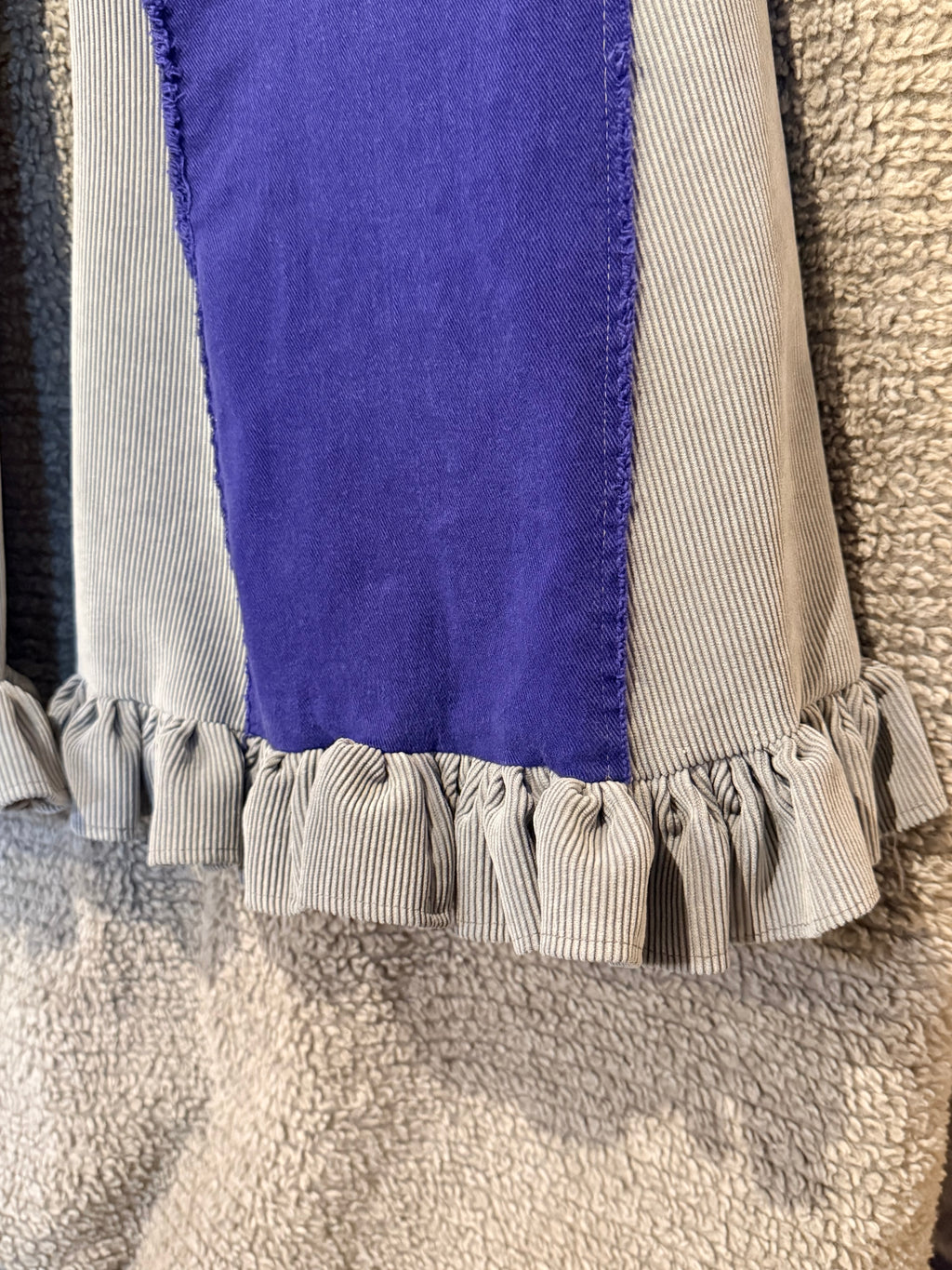 purple & gray bell bottoms