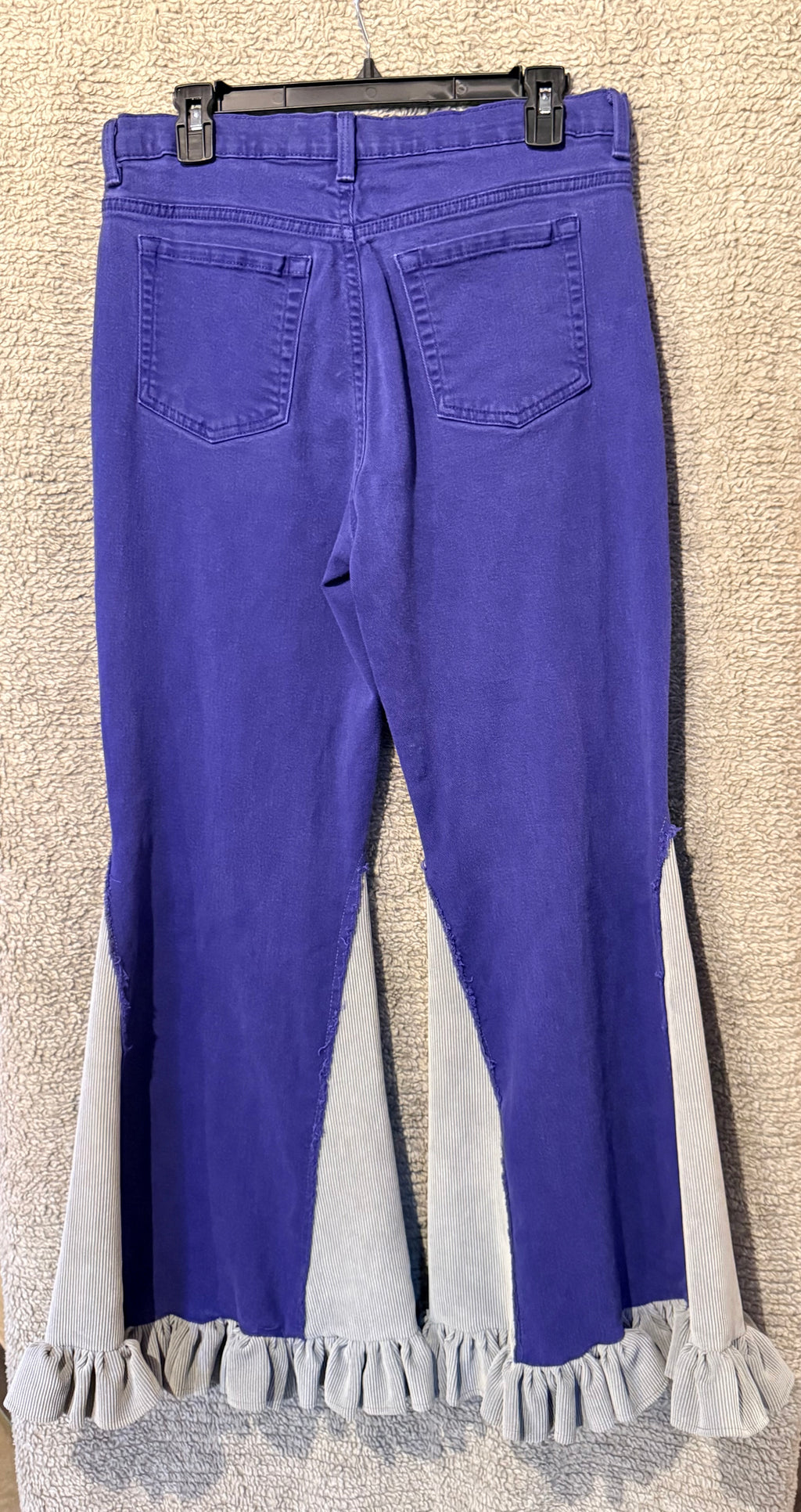 purple & gray bell bottoms