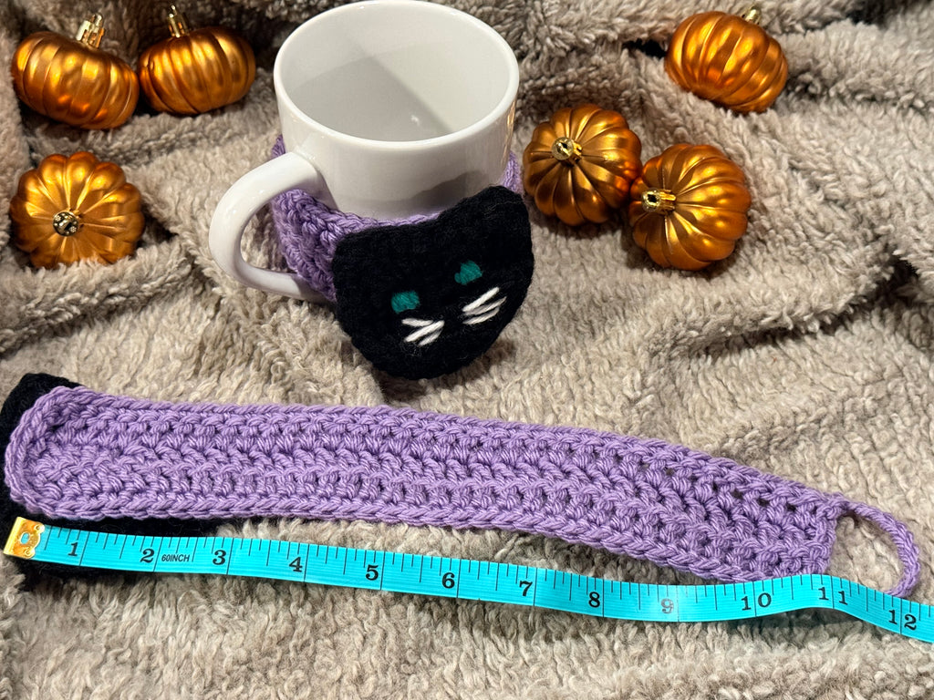 black cat cup cozies