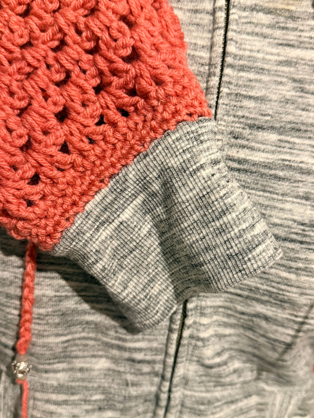 gray & pink zipper hoodie