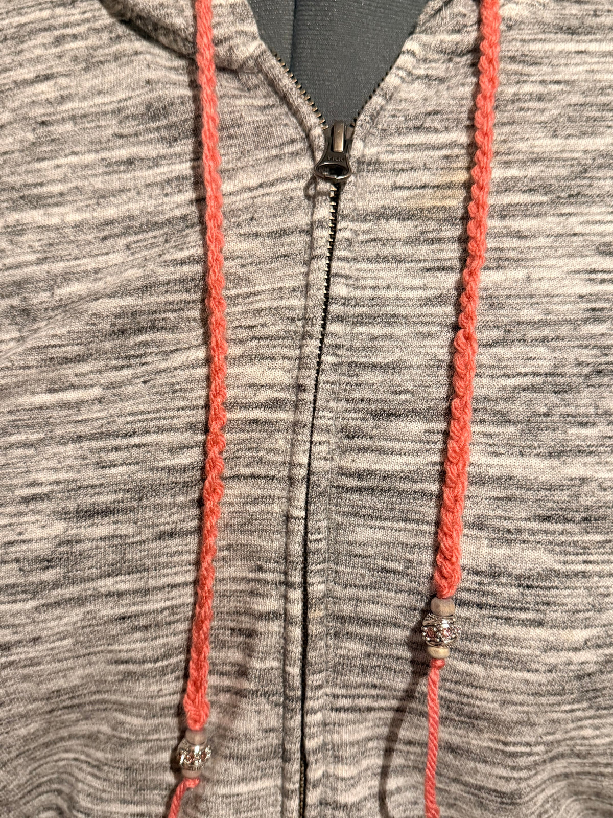 gray & pink zipper hoodie