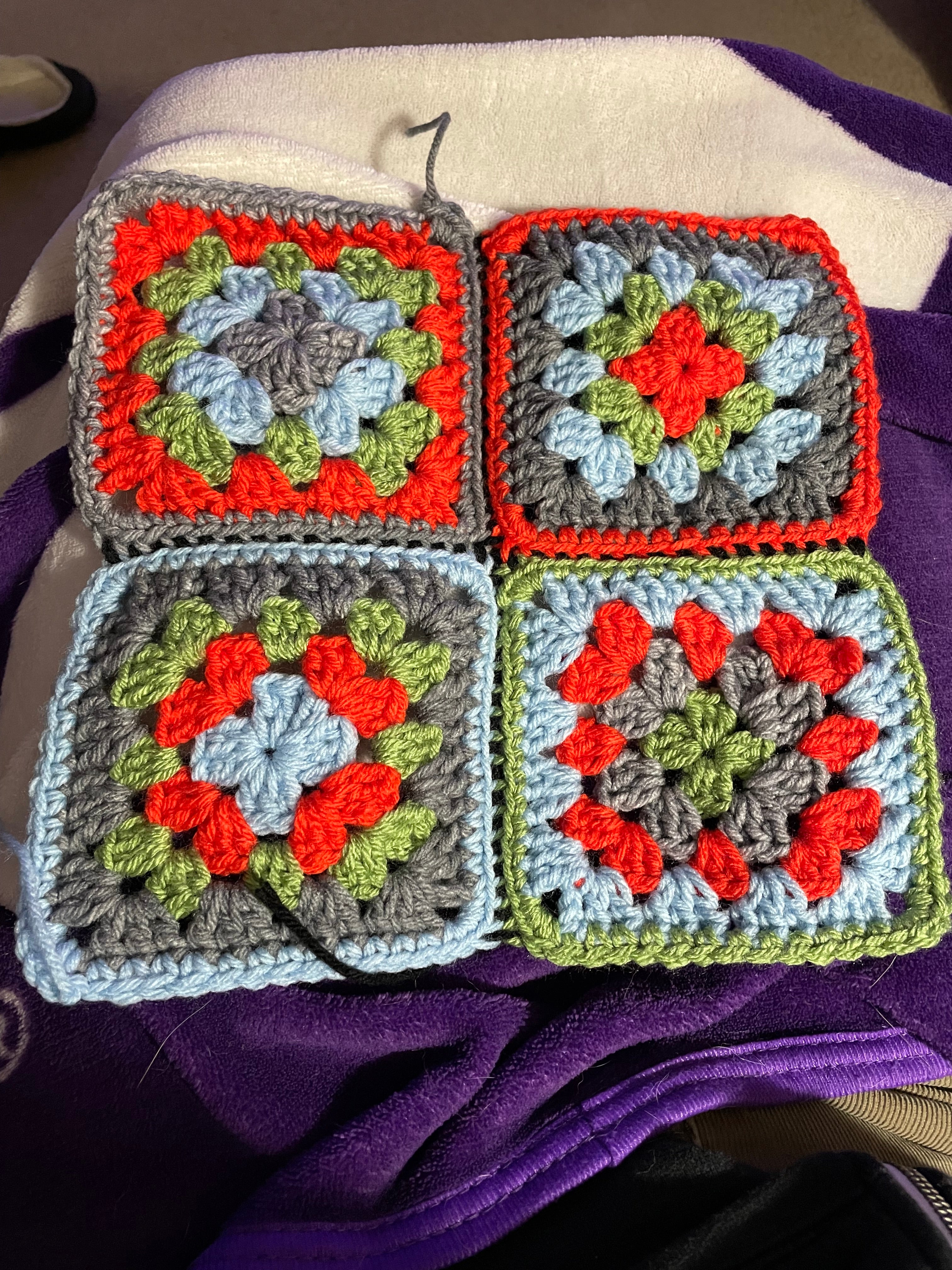 multi colored granny square bag