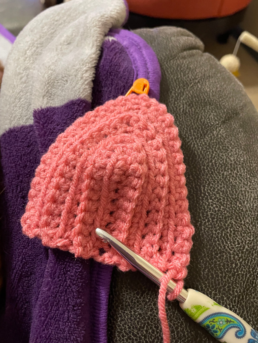 pink & gray halter top with beads