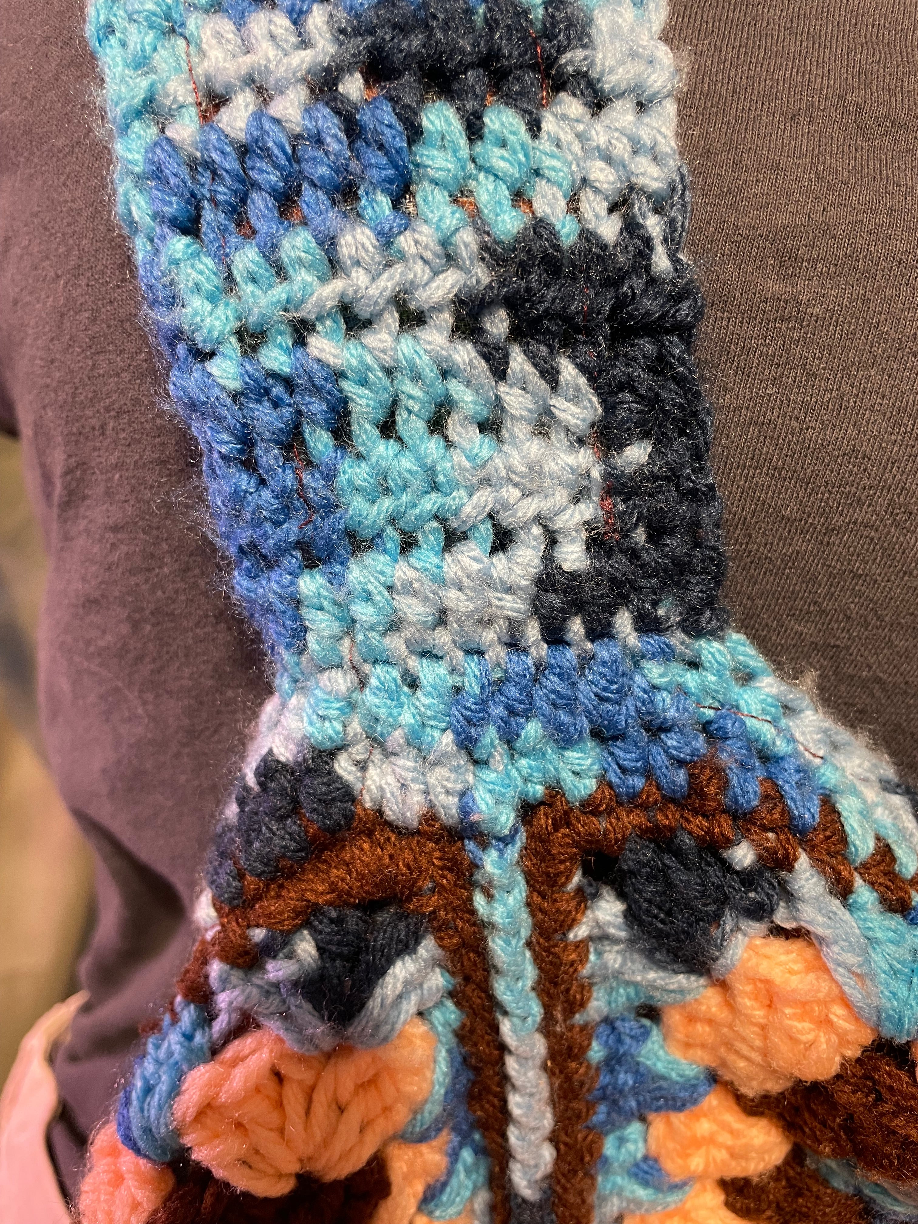 Granny square cross body carryall bag