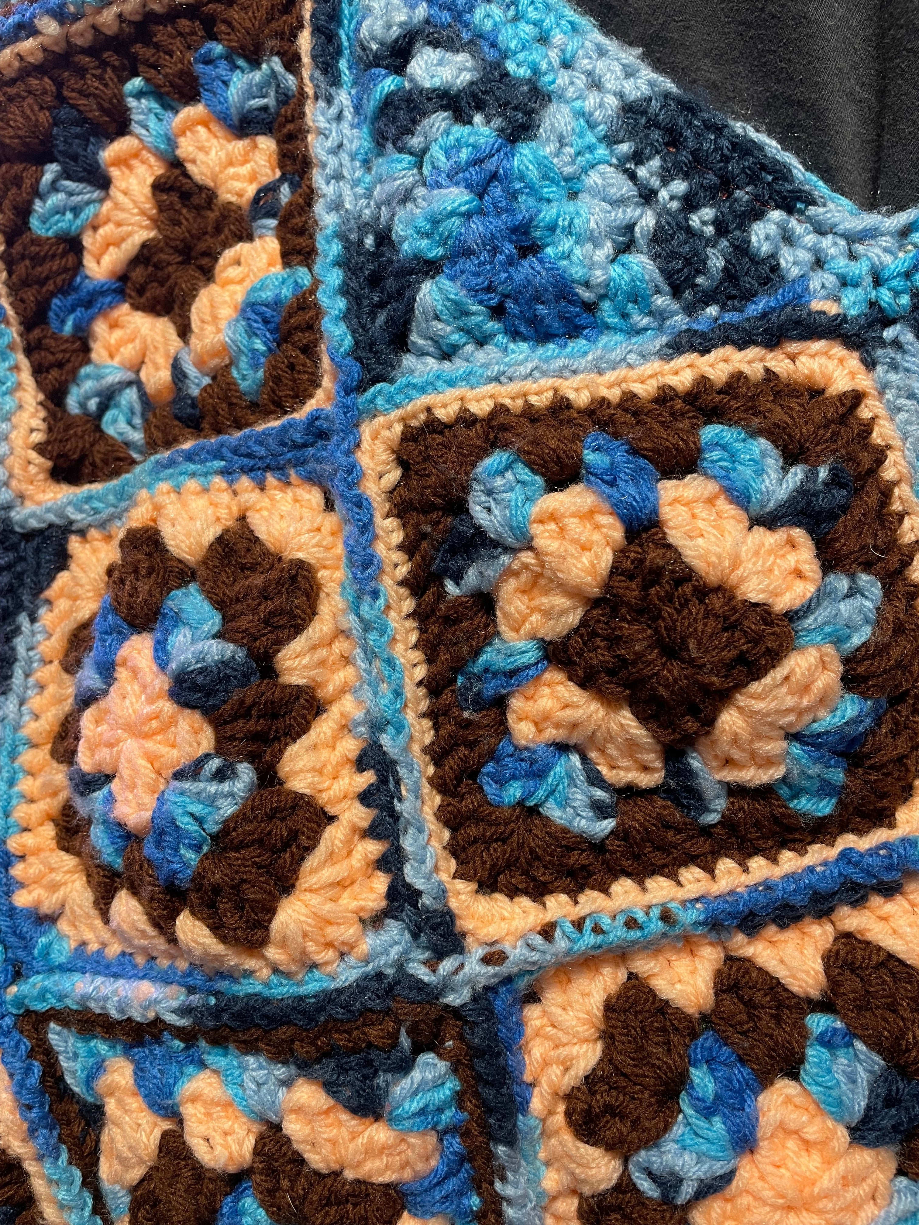 Granny square cross body carryall bag