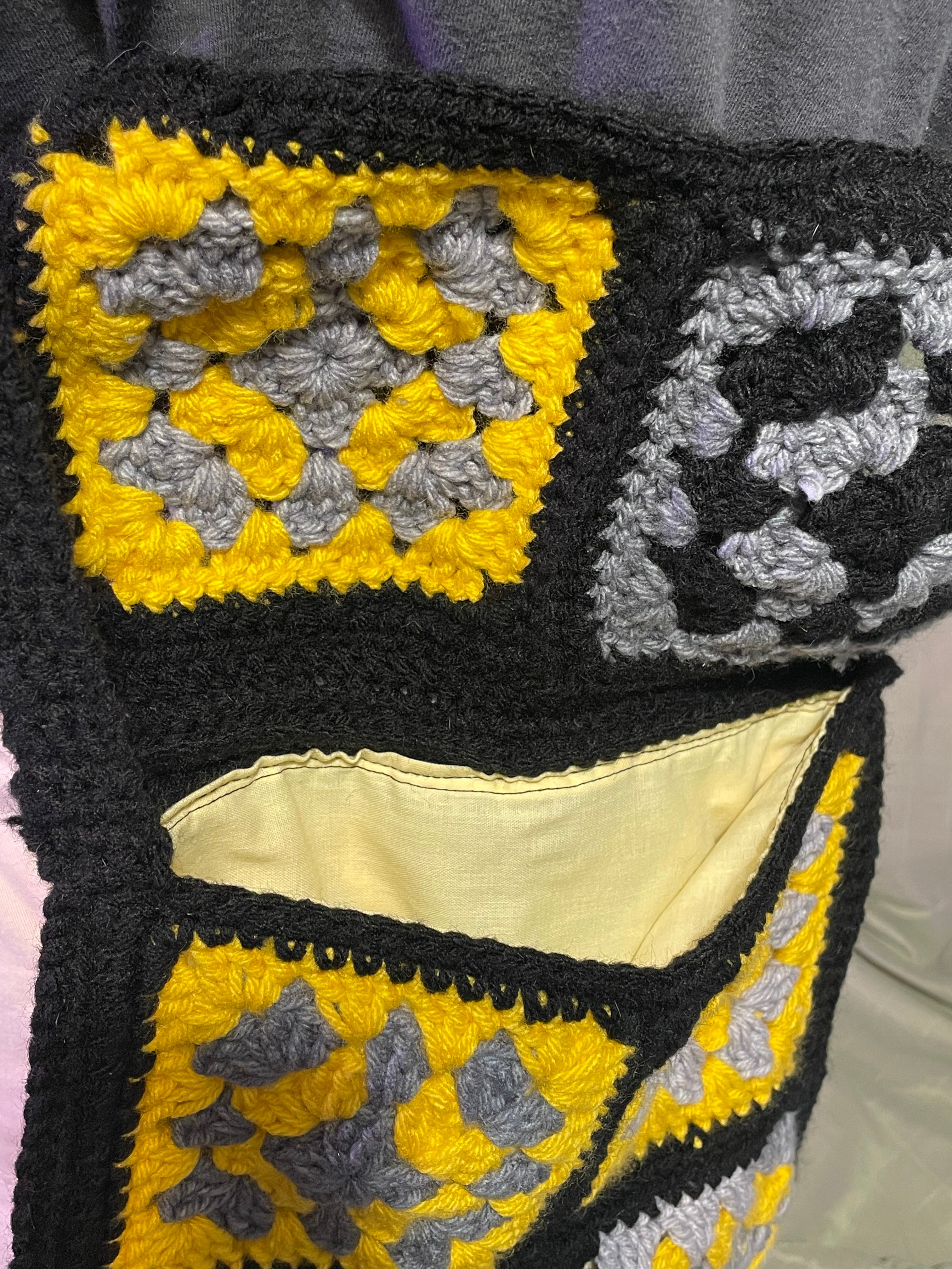 yellow granny square bag