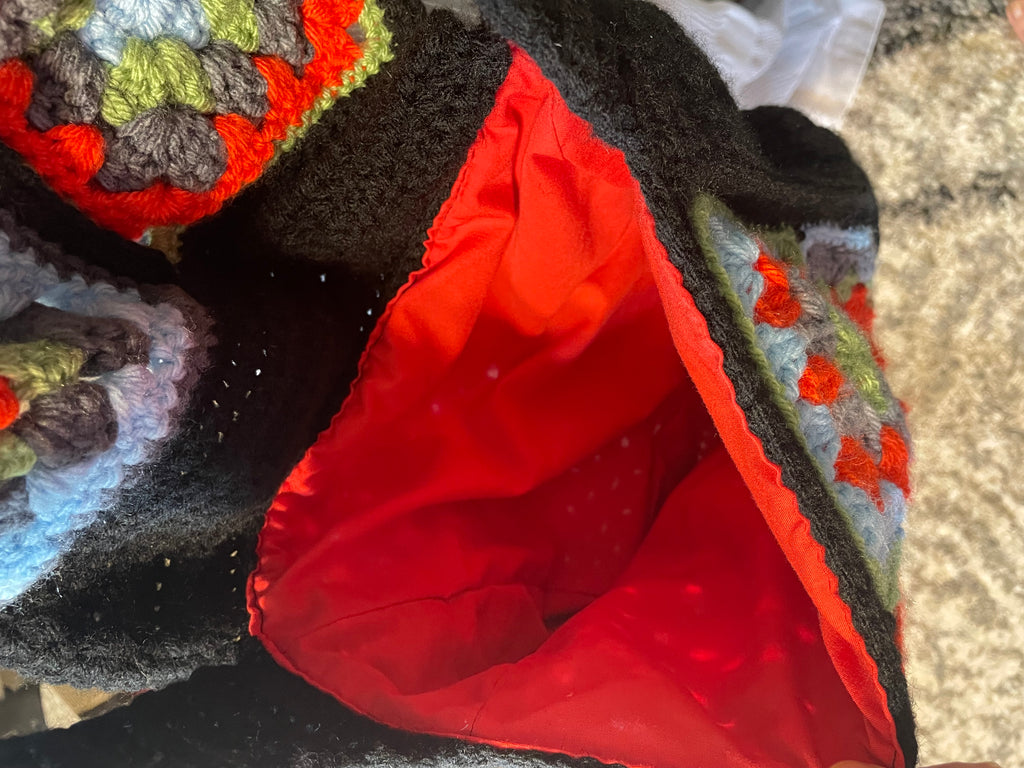 multi colored granny square bag