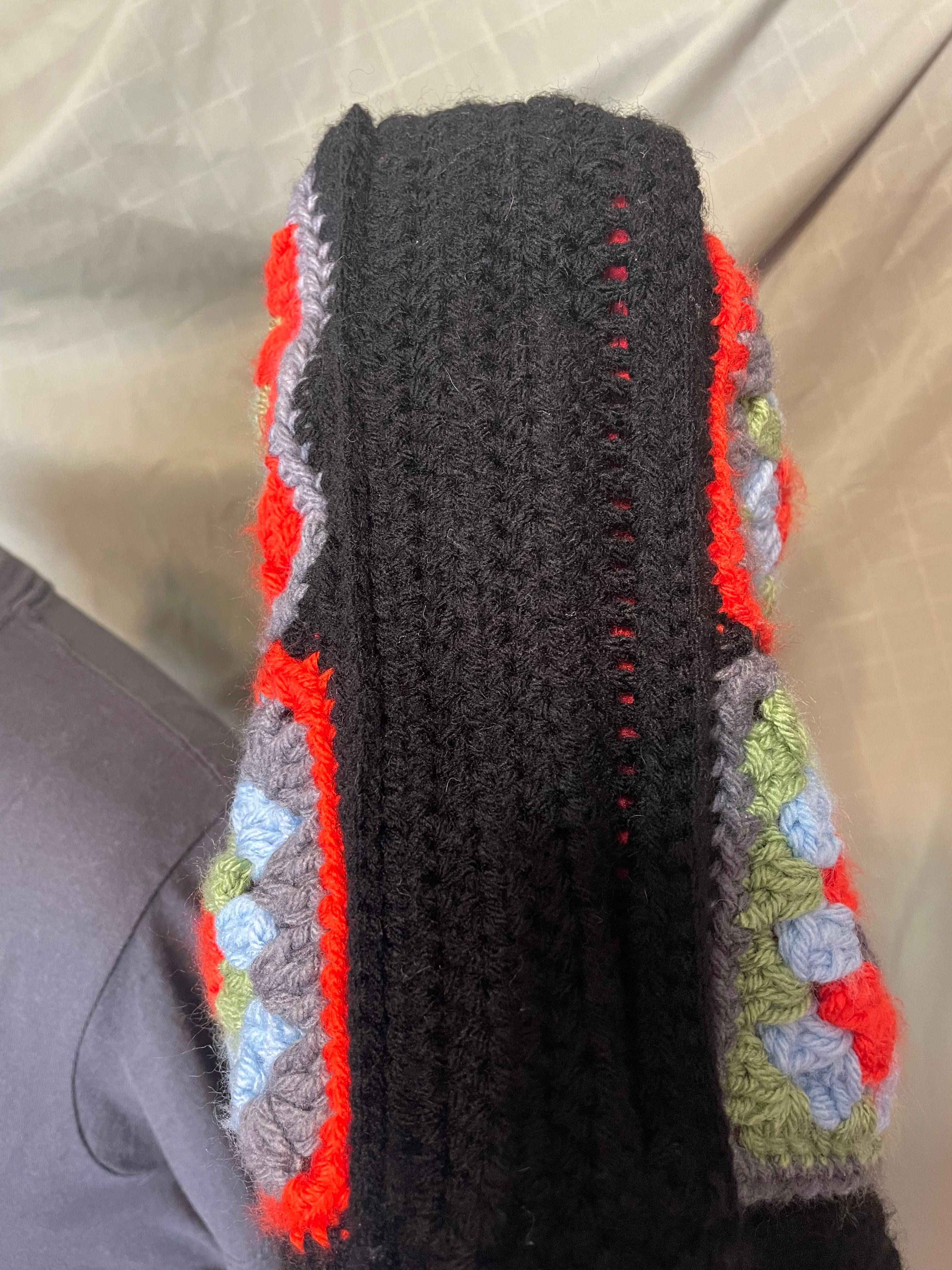 multi colored granny square bag